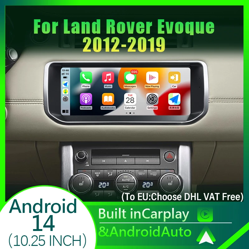 Nový štýl Android 14 pre Land Rover Rangerover Evoque LRX L538 6+128G DVD Radio Multimedia Player Wireless Carplay Auto GPS