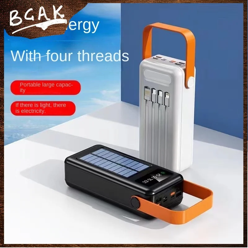 Nový štýl BCAK 100000MAH Power Bank Live Broadcast Outdoor Camping Svetlo vstavaný kábel, super veľká kapacita rýchleho nabíjania Mobi