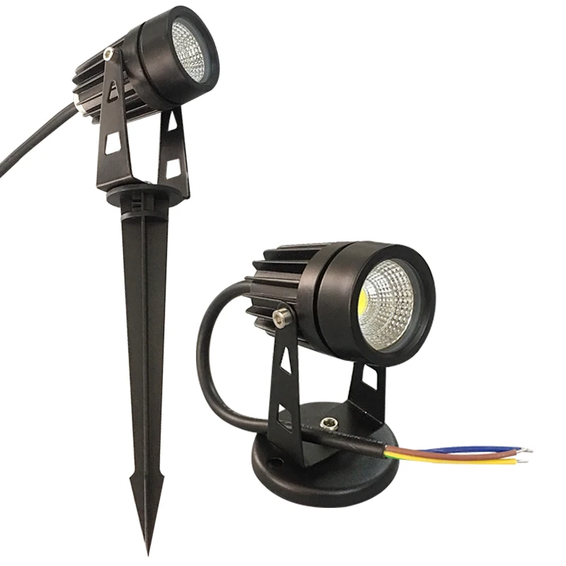 Nový štýl Cob Garden Lawn Lamp Light 220V 110V 12V Outdoor LED Hrot Light LED 3W 5W PATH TRAČKA KRAJINY VODNÉ SPOT žiarovky