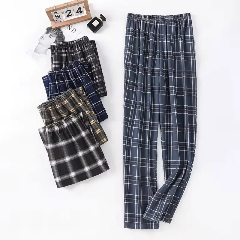 Nový štýl Hot Sale Cotton Plaid pyžama nohavice pre adluts domáce nábytok bavlnené nohavice bavlnené pyžama muži spánok