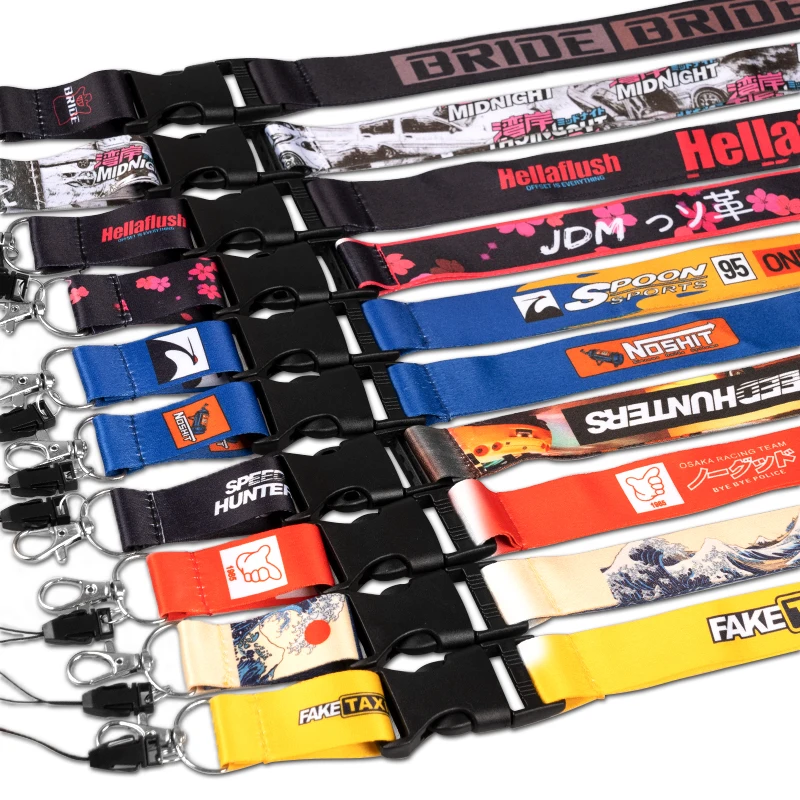 Nový štýl JDM Lanyard Keychain Pracovná karta ID karty Mobilný telefón Kľúč zavesenie krku krk na krk č.