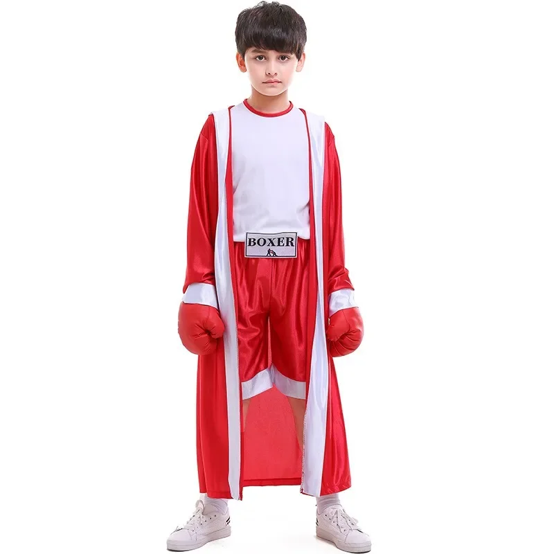 Nový štýl karnevalovej párty Halloween Kids Kids Boxer Kostým Kostým s rúčom boxerským zápasom cosplay pre chlapcov
