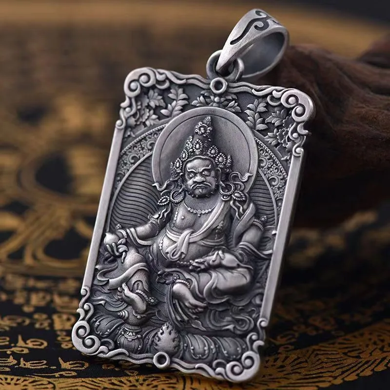 Nový žltý boh bohatstva prívesok Pendant Pendant Zhanbala Buddha Značka retro a starý etnický štýl Výklenok šperky Pánske šperky
