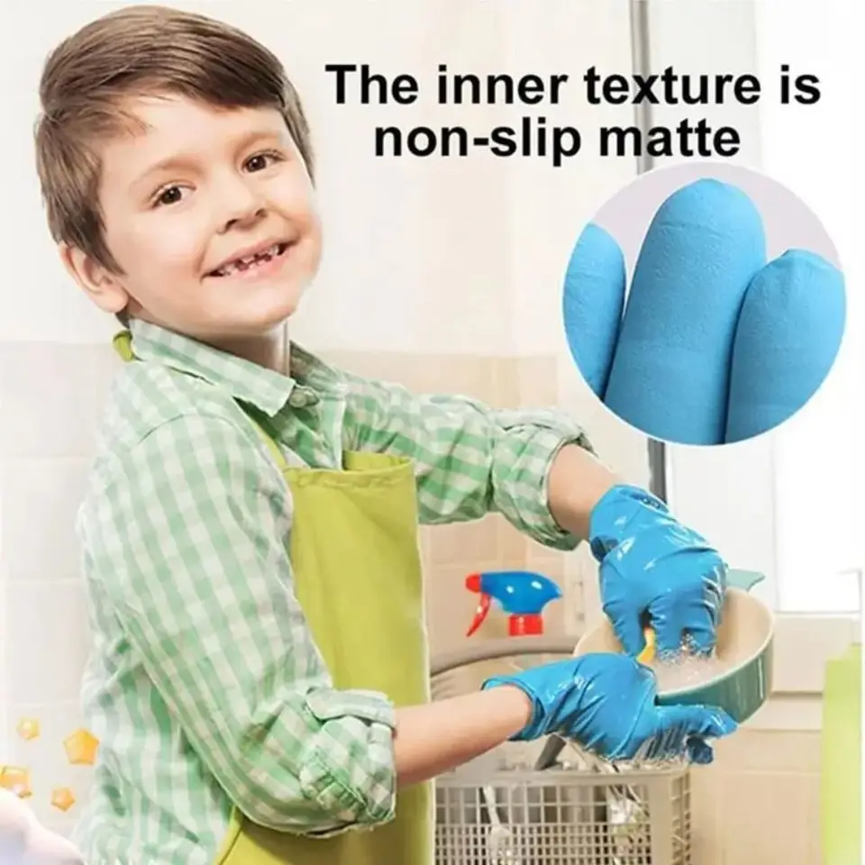 Nových 5 párov detí jednorazové nitrilové rukavice Deti latexové práškové čistenie domácnosti Čistenie tvorby Crafting maľba rukavice