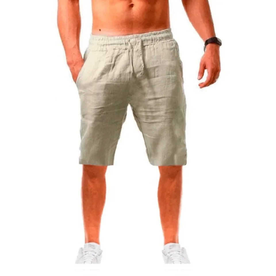 Nových pánskych bavlnených bielizní nohavice Mužské letné priedušné masívne farebné ľanové nohavice Fitness Streetwear S-3xl