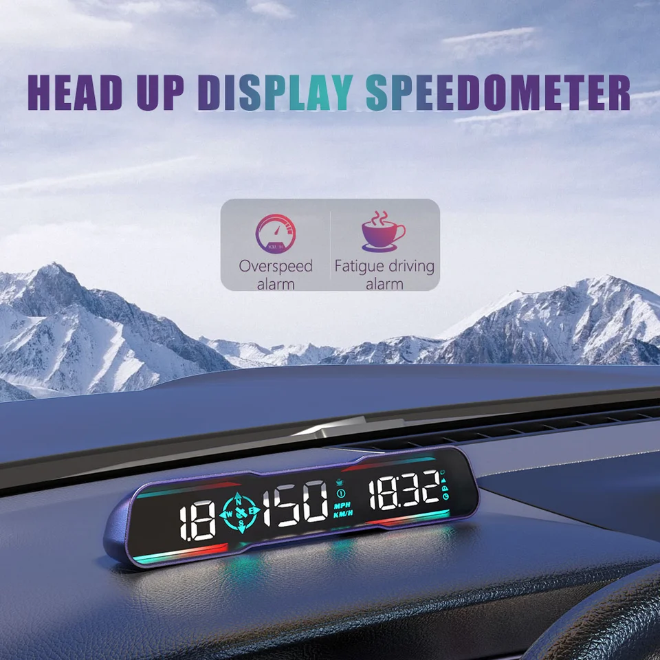 Noyafa G19 GPS HUD hlava hore nahor Displej rýchlomeru rýchlosť vozidla KMH MPH Overspeed Alarm Alarm