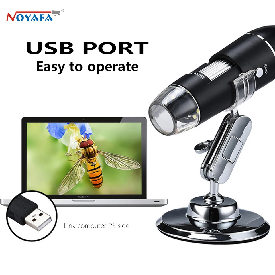 NOYAFA NF-X4D 1600X Digitálny mikroskopový fotoaparát 3in1 prenosný elektronický mikroskop USB TYP-C na opravu hlasitosti šialenec.