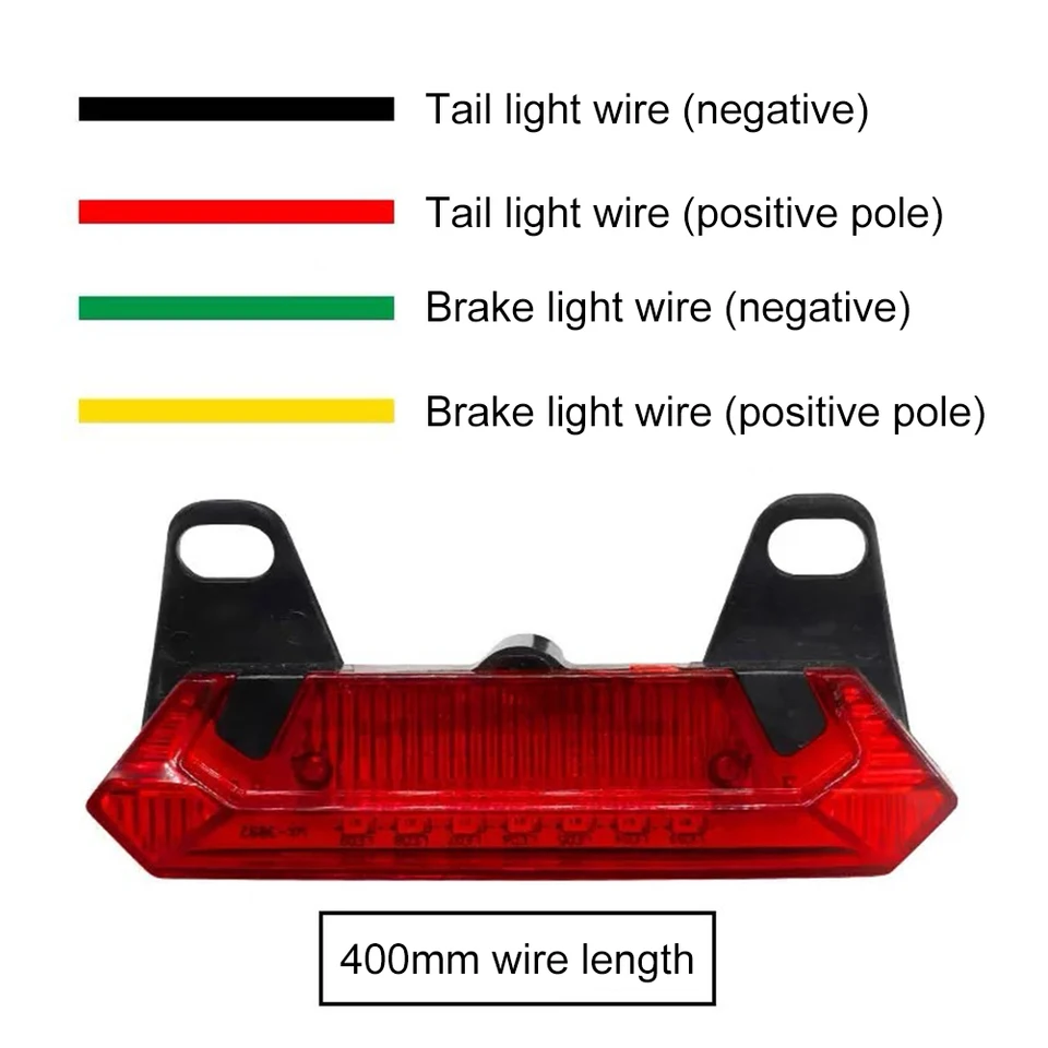 Nočná cyklistická výstražná výstražná lampa DC 36-60V Flash svetlo vodotesná LED LED elektrické bicykle Výstražné svetlo Turn Signál Cyklovanie chvostovej žiarovky