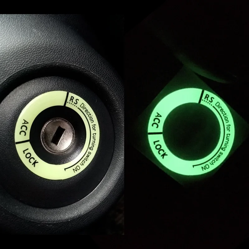 Nočné slepé nálepky na kľúče pre zapaľovanie auta pre sedadlo Mazda CX3 Leon Jaguar XF Mercedes W204 Range Rover Sport BMW E39 Audi