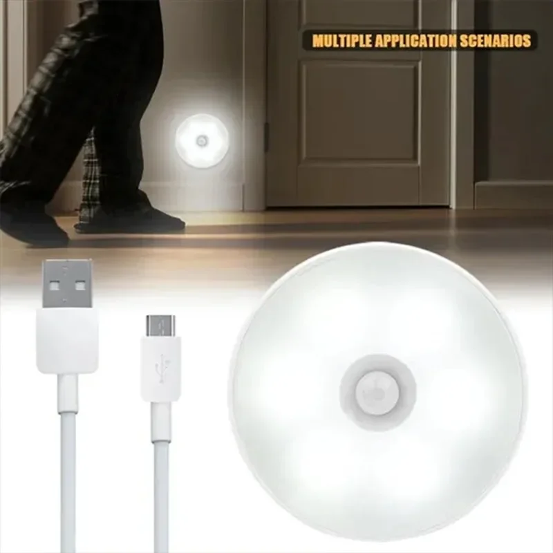 Nočné svetlo snímača pohybu, inteligentná indukčná lampa USB pre kuchyň