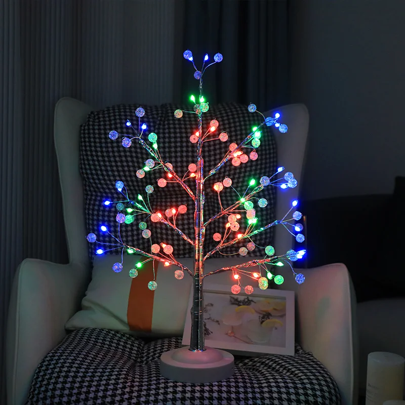 Nočné svetlo tvaru kryštálového tvaru, stolová stromová lampa, USB alebo batéria LED svetlá pre spálň
