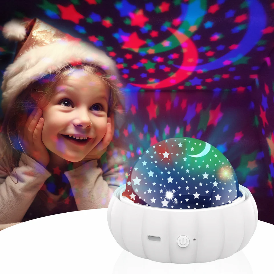 Nočné svetlá projektora Star Moon, LED svetlo atmosféry LED pre darčeky, deti, pokoj spánku, Vianoce, domáca dekorácia