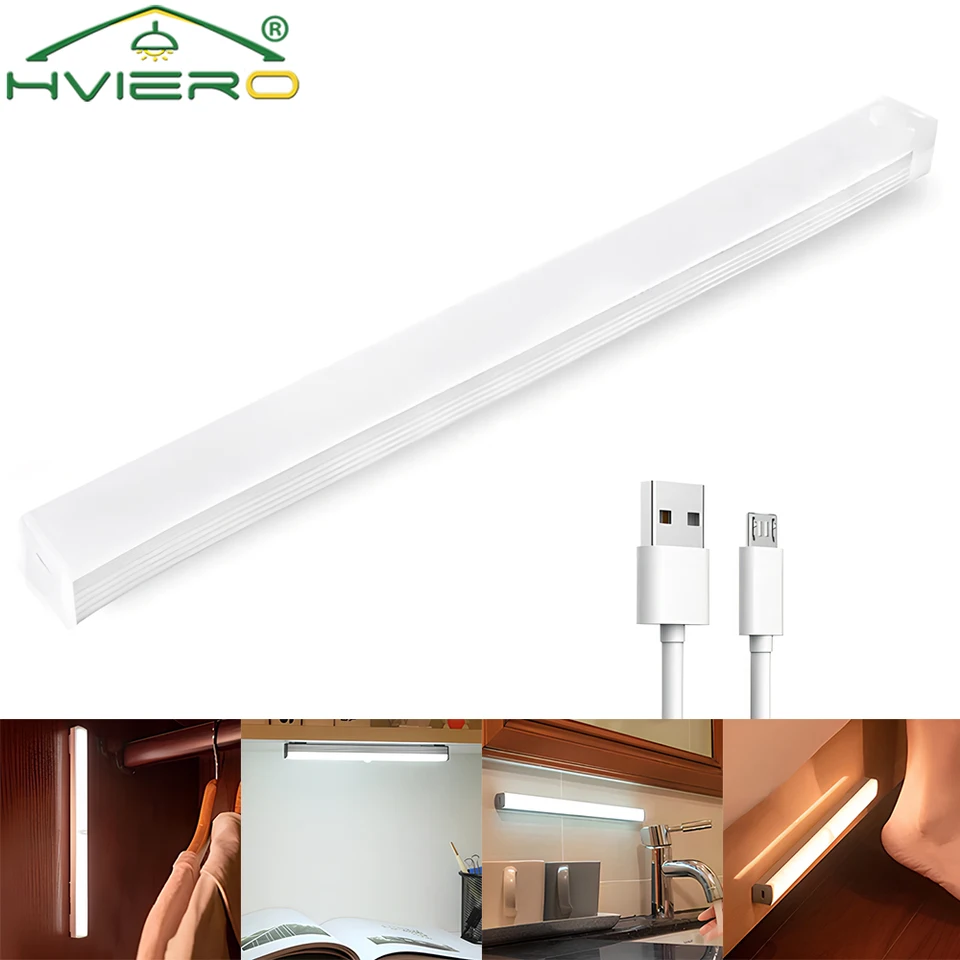 Nočné svetlá snímača pohybu bezdrôtové lampy LED skrinky USB Nabíjateľné magnetické pre šatník
