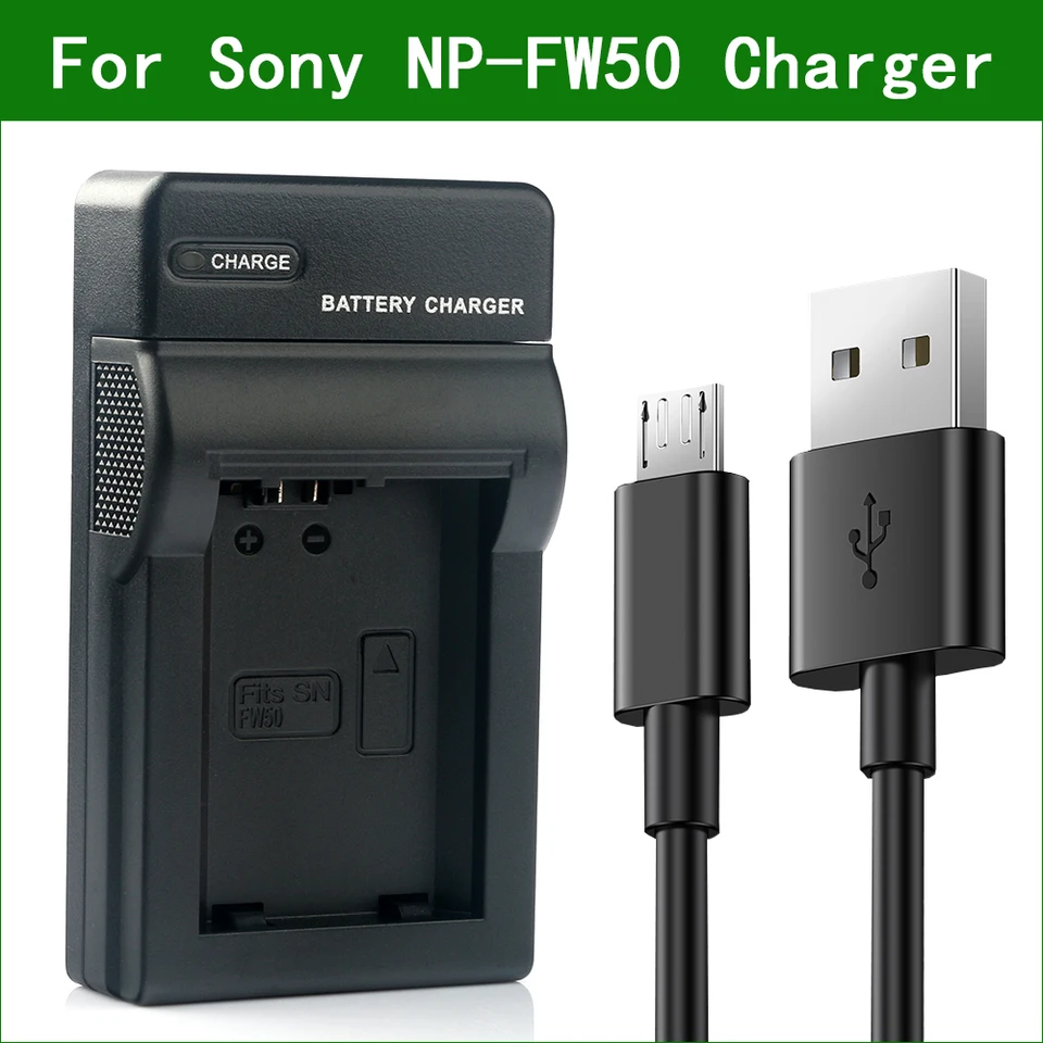 NP-FW50 NP FW50 MICRO USB BATTÁLNA nabíjačka pre Sony Alpha ILCE-7R ILCE-7 A7R A7S A7 ILCE-3000 A3000 A5000 A6000 A6000 A6300 A6400 A6500