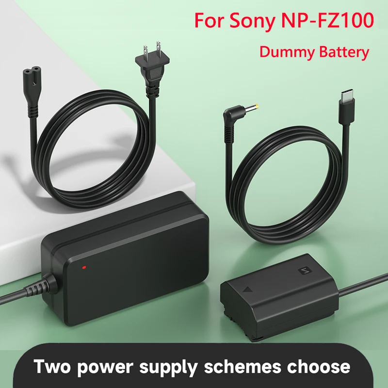 NP-FZ100 NP FZ100 DUM) DUMKITÁLNA BATTERSKÁ BATTERS NPFZ100 DC COUPLER AC-Power Adapter pre SONY ILCE-9 A7R5 A71II A7RII A7S3 A7R5 A9M2 FX30 CAMERA