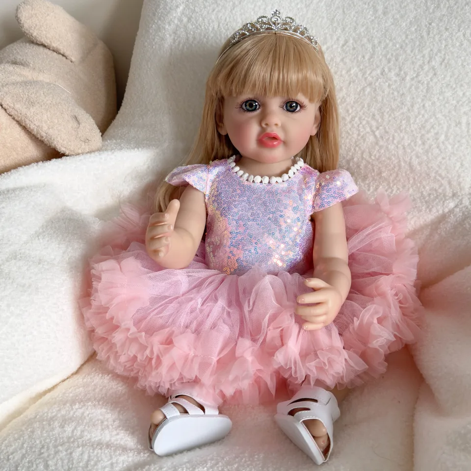 NPK 55 cm celotelové princezné Betty Silikone Soft Touch Reborn Battle Livester Ručne zakorenené darčeky vlasov pre deti pre deti