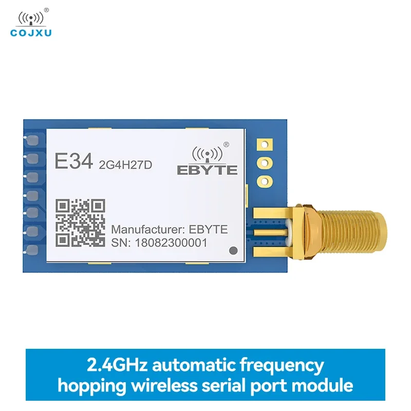NRF24L01+ UART 2,4 GHZ 27DBM 5 km Modul dlhej vzdialenosti E34-2G4H27D Prijímač vysielača pre vysielač SMA-K Anténa SMA-K