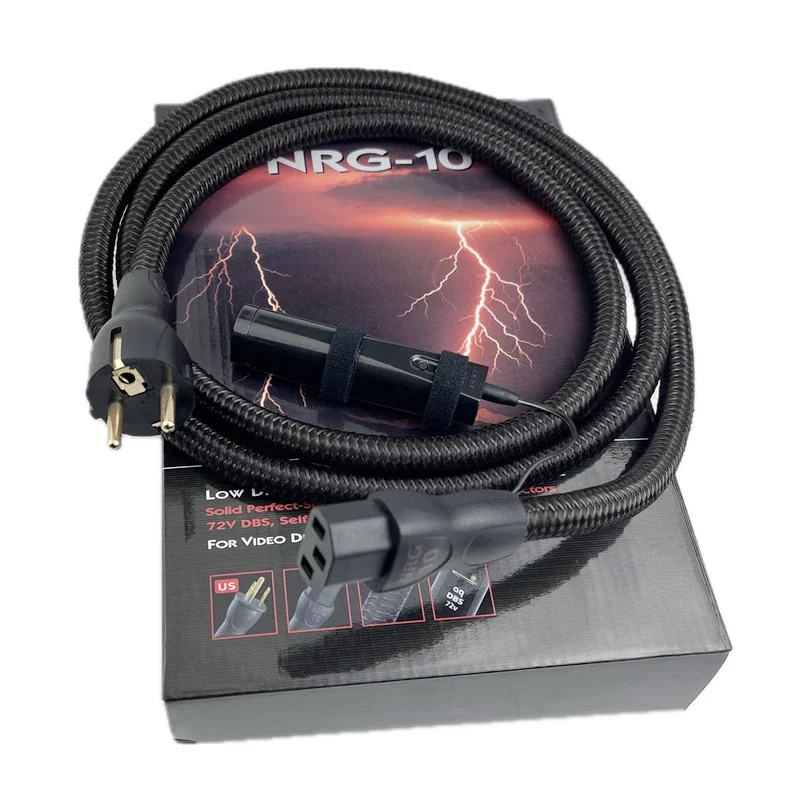 NRG-10 HIFI Audio napájací kábel USA a EU Plug 3x13awg PSC+ C13 AC napájací kábel s boxom