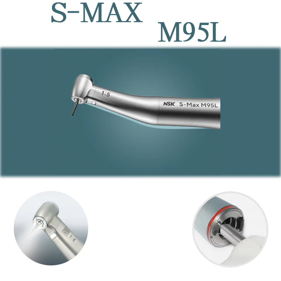 NSK S-MAX M95L OPTICKÉ Vlákno Červené krúžky Contraangulo Spray vzduch na/vypínač zubný zubný zubný zubný