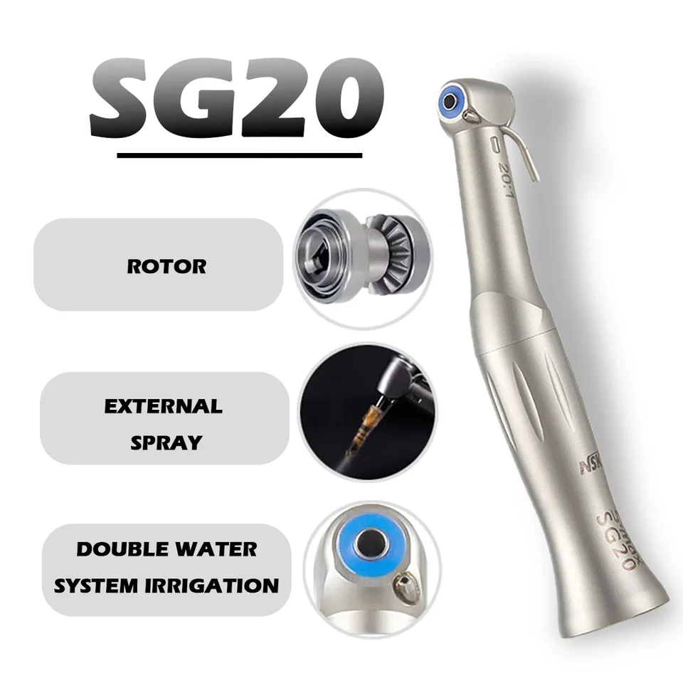 NSK S.max SG20 Contraangulo Dental Low Speed ​​Hader 20: 1 Redukcia Implantát Operácia Contra Uhlové násadné náradie vzduchová turbína
