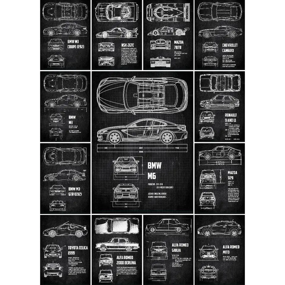 NSX JGTC Racing Car Plaget High Quent Wall Art pre domácu kanceláriu DECORMATE COLICKE Zbierka