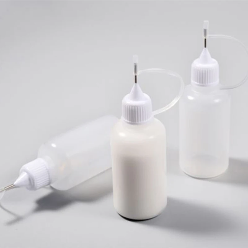 NUBECOM 2PCS 30 ml ručne vyrábané lepidlo na lepidlo Opätovné použitie Vytlačenie ihly na fľašu DIY Scrapbooking Paper Craft Tools pre papierové brnenie