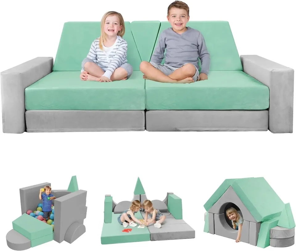 Nugget Couch Kids pre batoľa a deti, gauč pre batoľatá, detská gaučová súprava pre herňu pre herňu, deti hrajú gauč, C