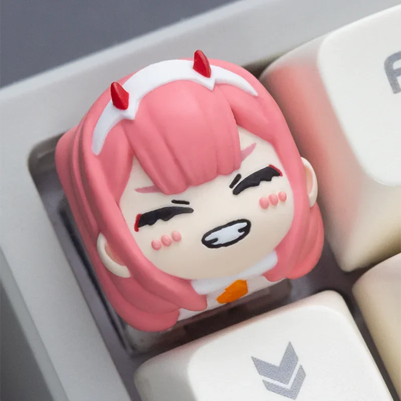 Nula dve kľúče DIY Anime 3D prispôsobené prispôsobené roztomilé kreslené kľúče vhodný pre mechanické príslušenstvo pre klávesnicu pre darček