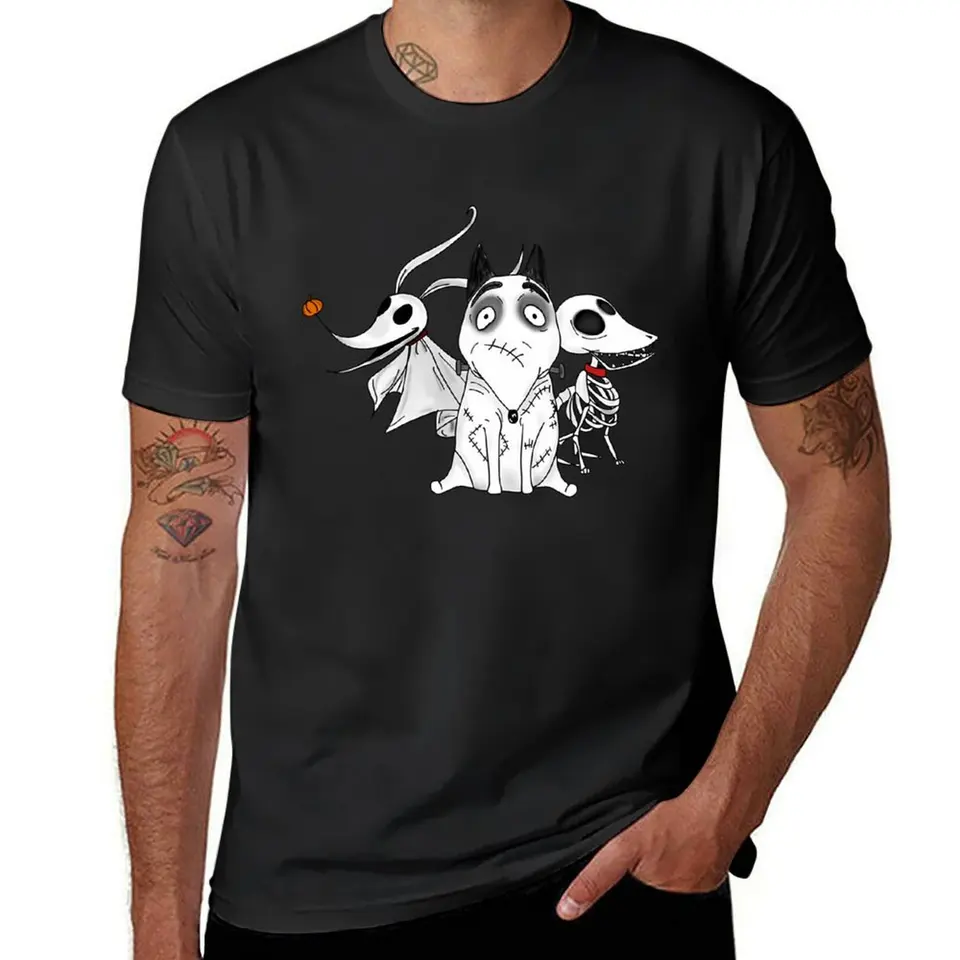 Nula, kúsky a Sparky Dog Tim Burton Movie Tričko Animal Prinfor Boys New Edition Planks Pánske tričká