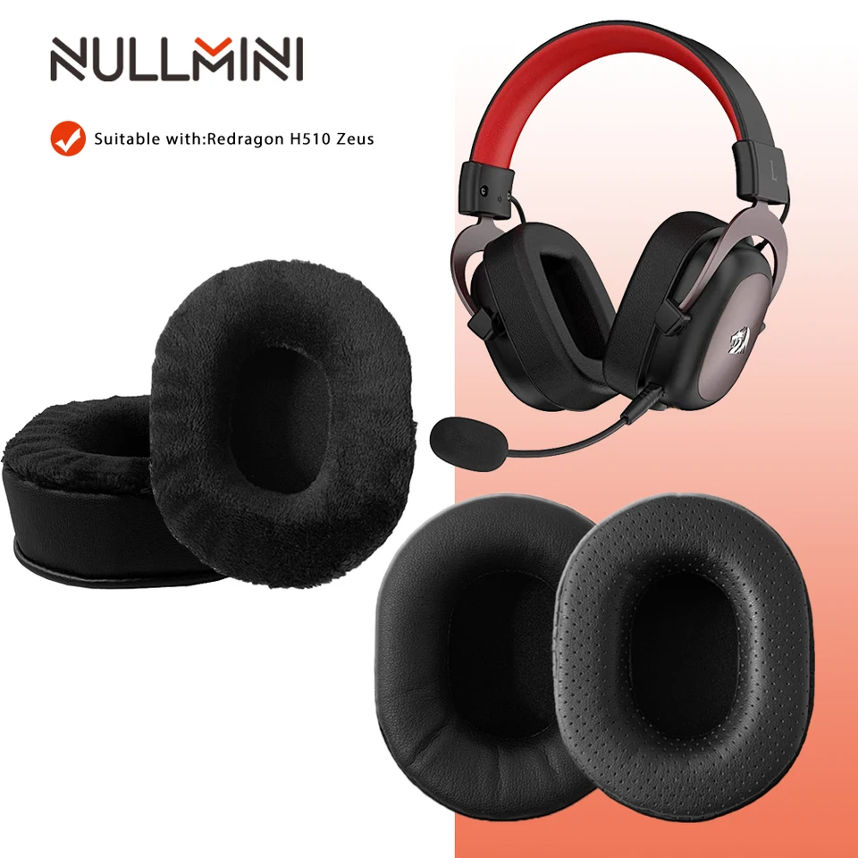 NULLMINI NASTAVENIE EARPADS pre Redragon H510 Zeus slúchadlá Zahustené kožené zamatové zamatové rukávové slúchadlá pamäť pamäť peny do uší