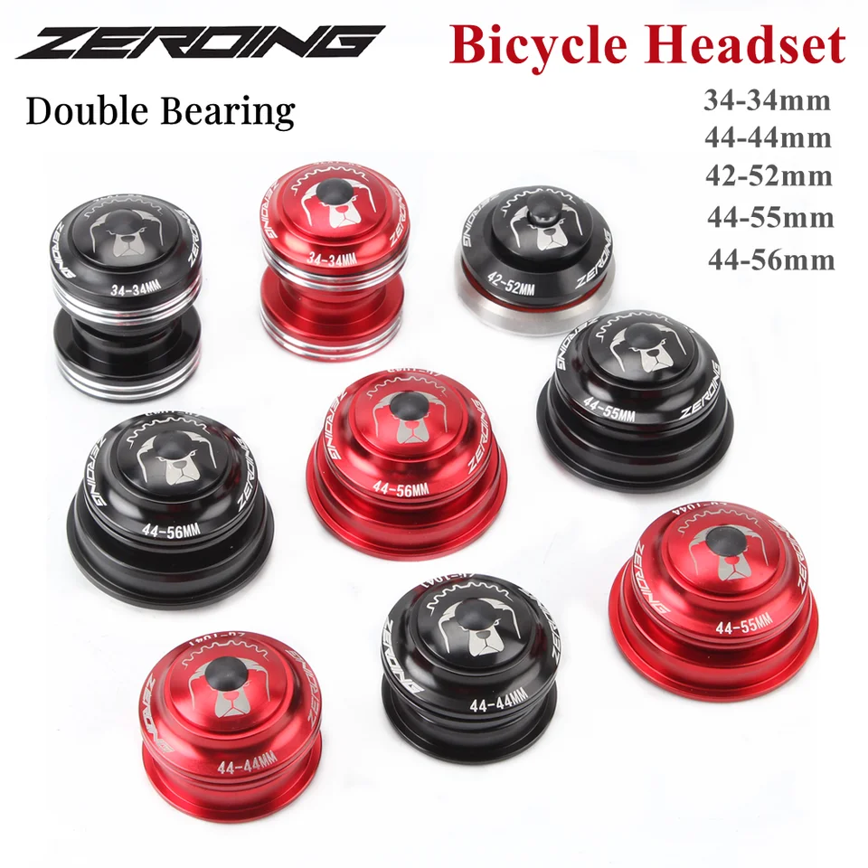 Nulové náhlavné súpravy na bicykli Dvojité ložisko 34-34/44-44/42-52/44-55/44-56 mm Strávne a miechové kanály pre 28,6 mm vidlice rám