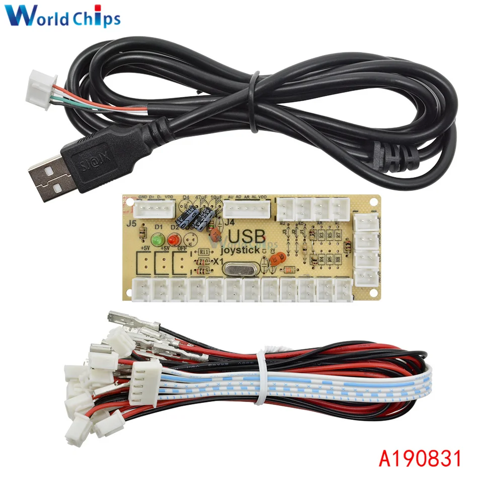 Nulové oneskorenie arkádové USB Encoder PC do Joystick Push Buttons káblové káble pre bojovú palicu