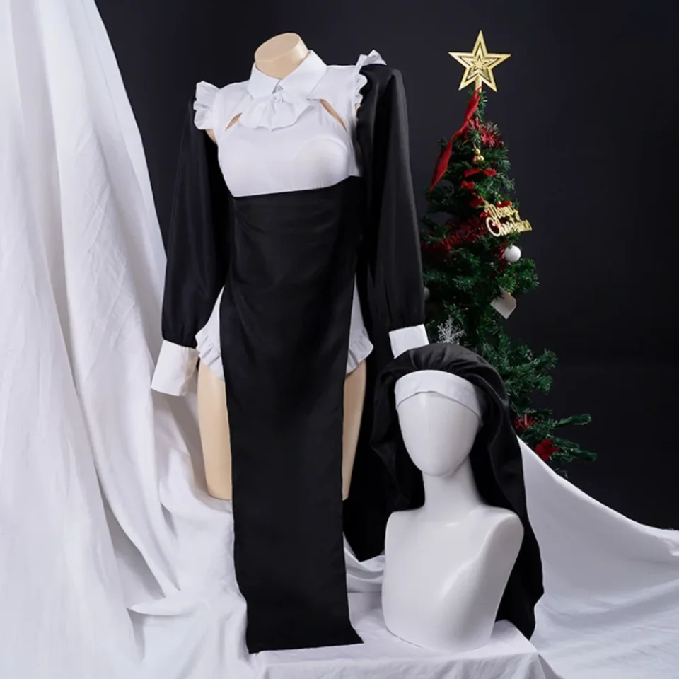 Nun Cosplay kostým originálny dizajn Žena šaty halloween sexy žena cosplay obleky anime mníška hlavy hlavy