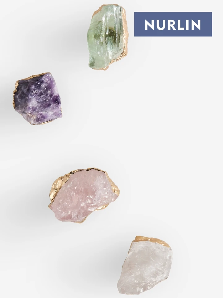 Nurlin mosadz Crystal Gem Electroplated Gold Edge Dekorácia luxusný nábytok skrinky na zásuvku Knob