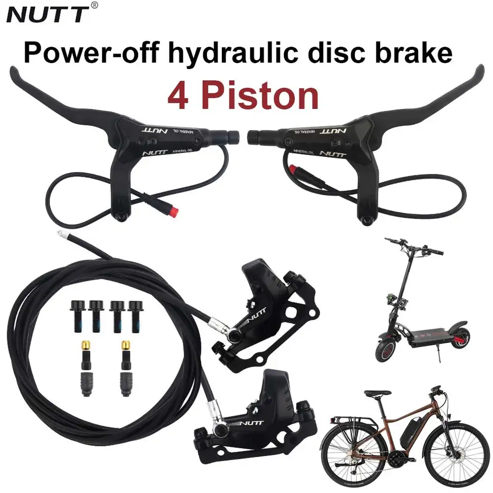 Nutt Electric Sooter Brake Kugao Electric Scooter Hydraulické brzdy 4 piesty 140 160 180 MTB Brzdy pre Kugoo Dualtro