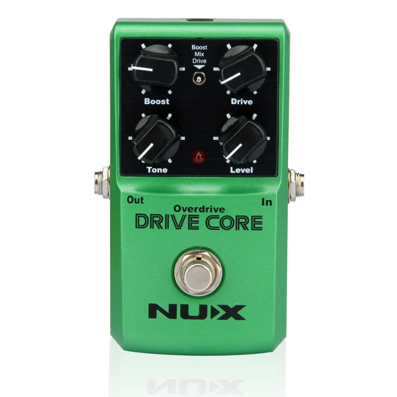 NUX Drive Core Deluxe upgrade Overdrive Guitar Effect Pedál Vysoký zisk s Clean & Drive Booster stabilný výkon