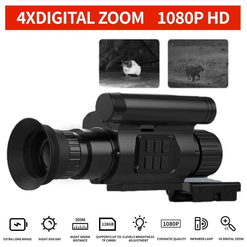 NV075 Digitálna nočná vízia 1080p Videokamera 940nm Infračervená monokulárna viacero obrazových režim