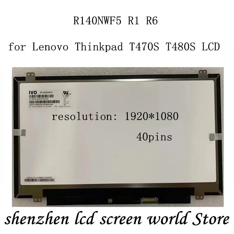 NV140FHM-T00 B140HAK01.0 R140NWF5 R1 R6 pre Lenovo ThinkPAD T470P T470S T470 T480 T480S LED LED displej LED DIG DIZONTIVER DIGITIZER