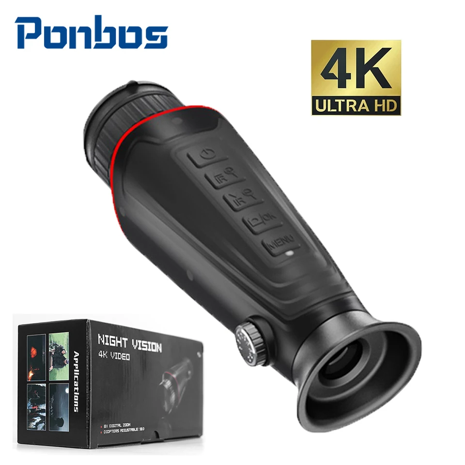 NV4000 4K UHD Tactical Camera Ručku monokulárny ďalekohľad 300 m infračervené nočné videnie pre lov 36 metrov pixelov 8x digitálny zoom
