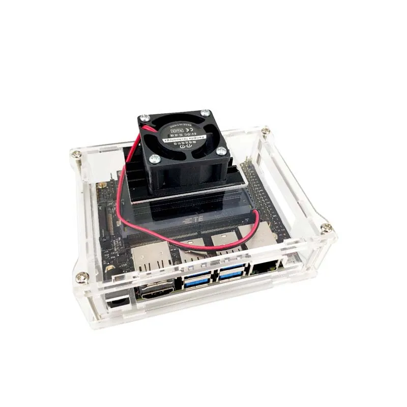 NVIDIA Jetson Nano Developer Kit Acryl Case Box Transparent škrupina s chladiacim ventilátorom