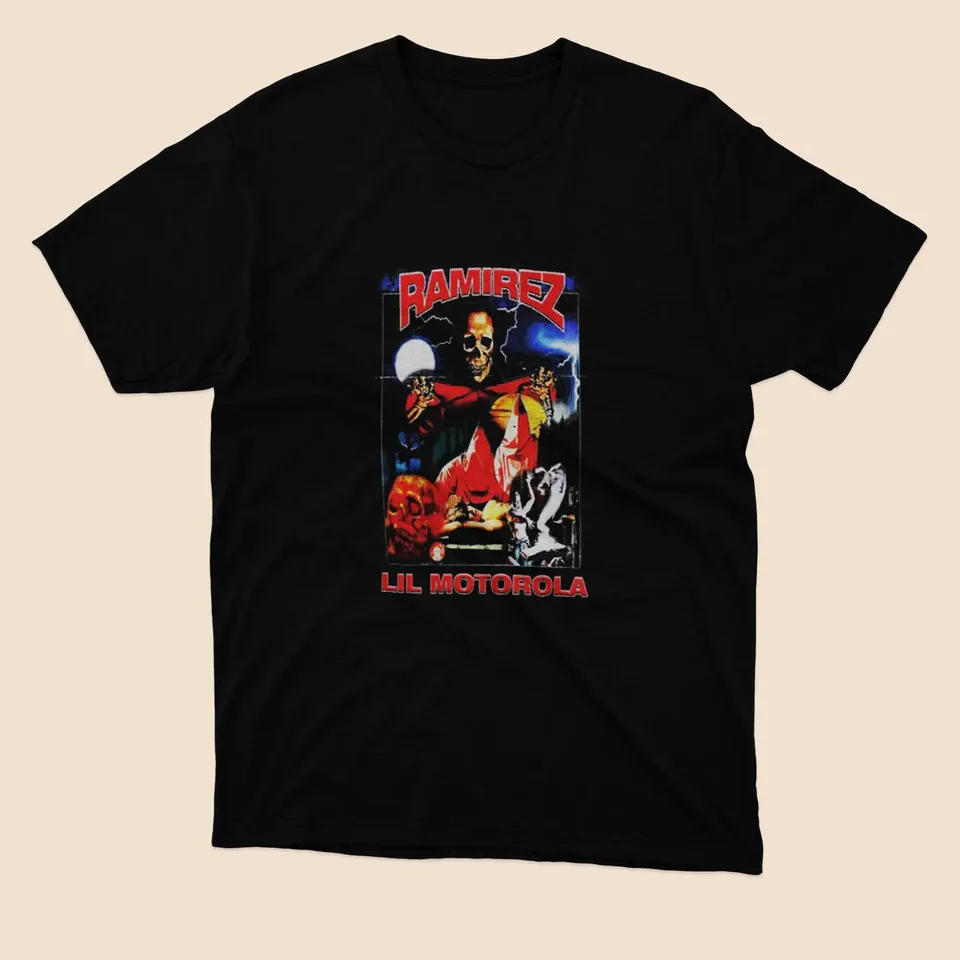 NWT Ramirez Rapper Lil Motorola Premium Art Logo Black T košeľ Siet