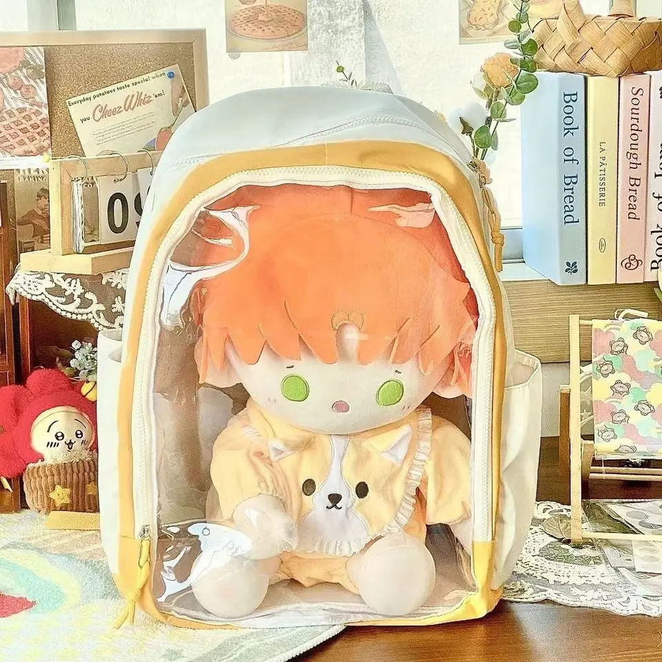 Nylon 40 cm bábika ITA BAG Schoolback vrecko Veľká kapacita bavlnená bábika SKLADUJTE SKLADOVATEĽA DRUSOPPRUSE CLEAR