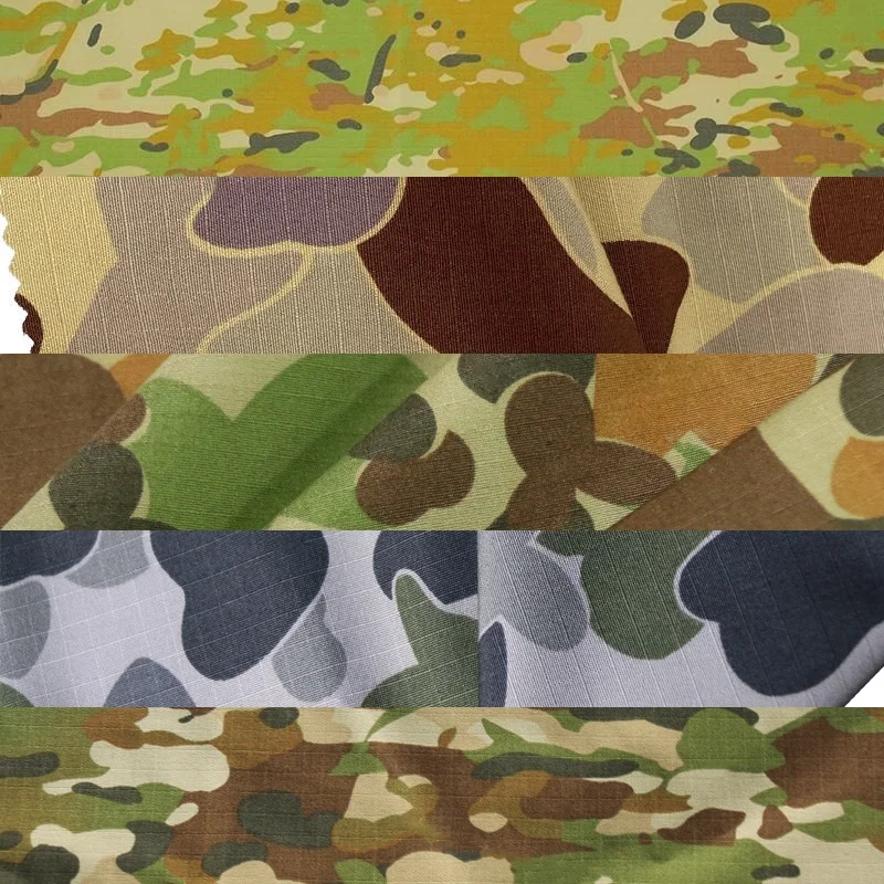 Nylon Cotton Australian Multicam Camouflage Tkanina RIP Stop DCP City Desert Camo Irr Infračervená reflexná reflexná amcu tkanina Rovnomerná DIY