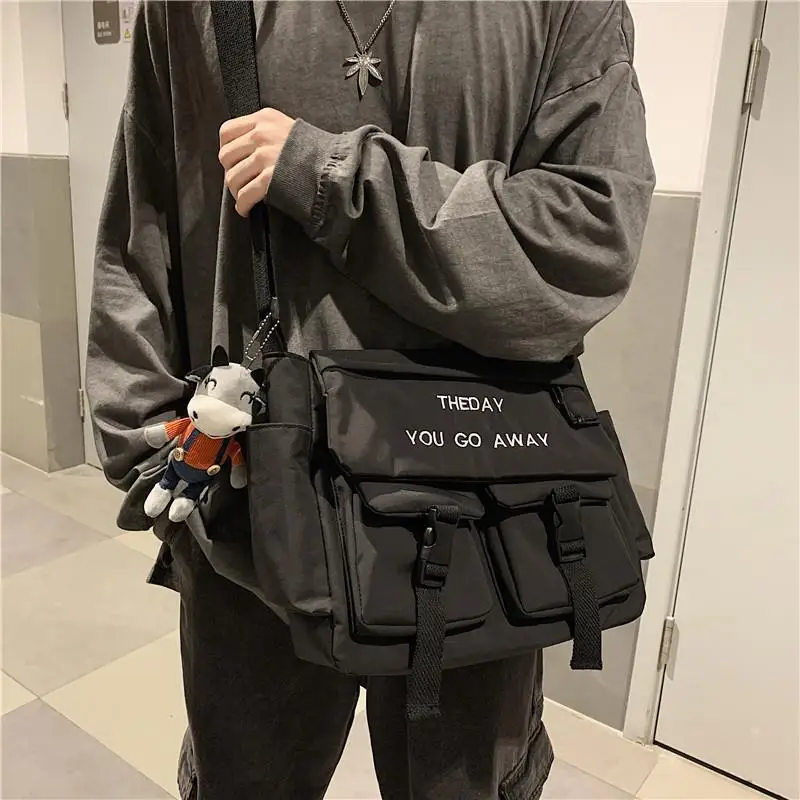 Nylon Crossbody Tašky pre mužov Ženy Veľká kapacita kabelky ramená vrecko na plece Canvas Messenger Bag Študentské tašky