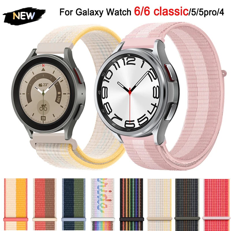 Nylonová slučka pre Samsung Galaxy Watch 7/6/4 Strap/Classic 47 46 mm 40 náramok Huawei GT 4 Galaxy Watch 7/5/LTE 44 20/22