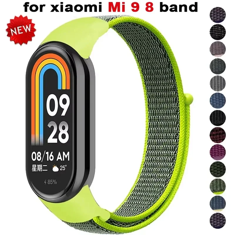 Nylonová slučka pre Xiaomi Mi Band 9 8 remienok 8 NFC Smartwatch Wristband Correa Sport Pulsera pre Miband 8 náramok Correa