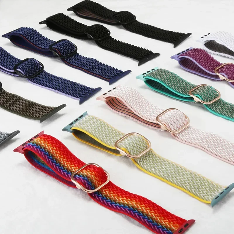 Nylonové popruhy pre Apple Watch Ultra 2 49 mm 41 mm 45 mm 38/40/44 mm Elastic Leskiny Bracelet Iwatch Series 9/8/7 6 5 4 SE Bohemian Band