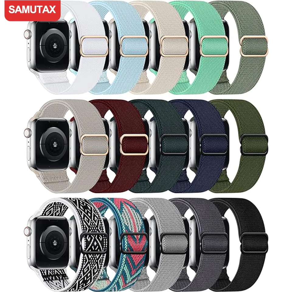 Nylonové spletené pružné nastaviteľné remienky kompatibilné pre Apple Watch Ultra 2/1 pás 38 mm 41 mm 41 mm 42 mm 44 mm 45 mm 49 mm