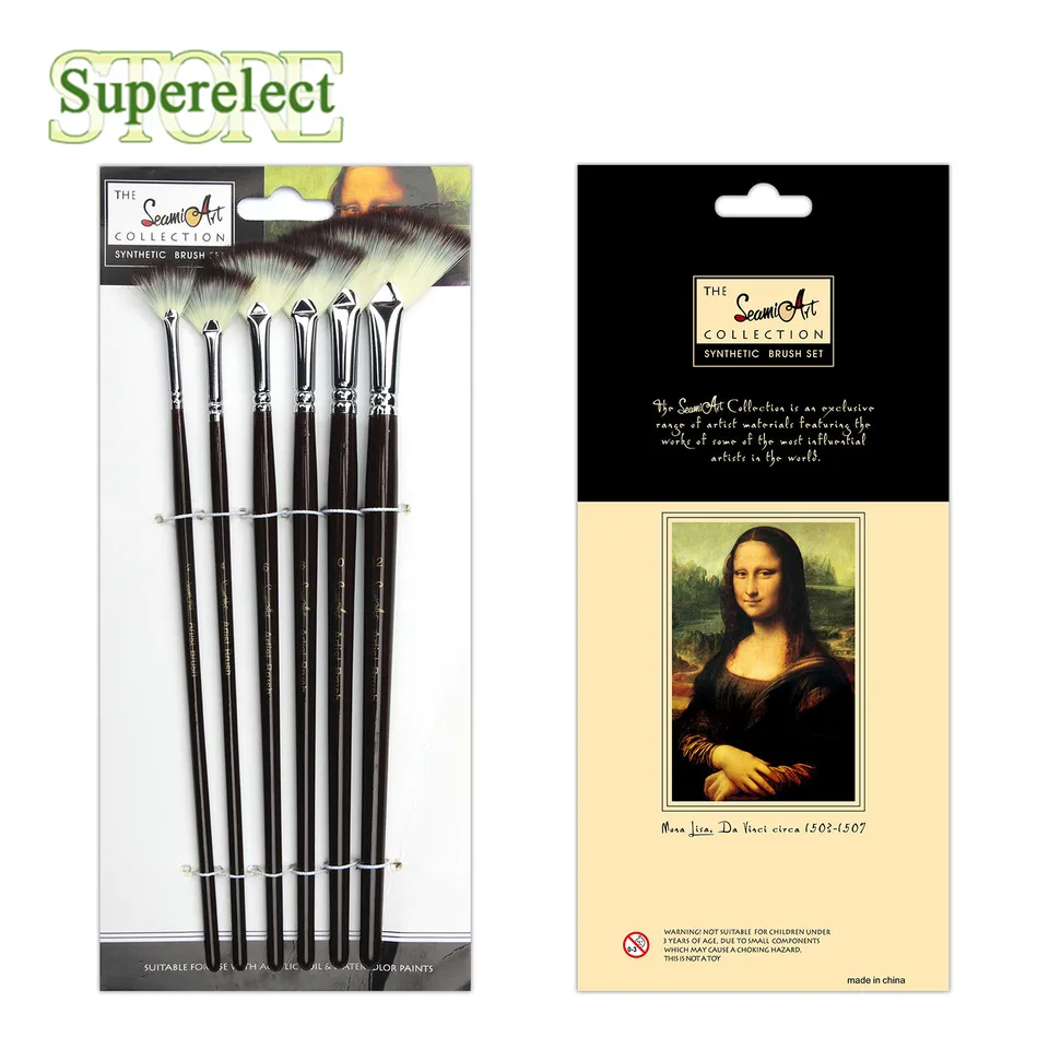 Nylonové vlasy v tvare Seamiart Fort Nylon Gouache Watercolor Paint Brush Set pre školskú maľbu maľba maľba kefy umenia