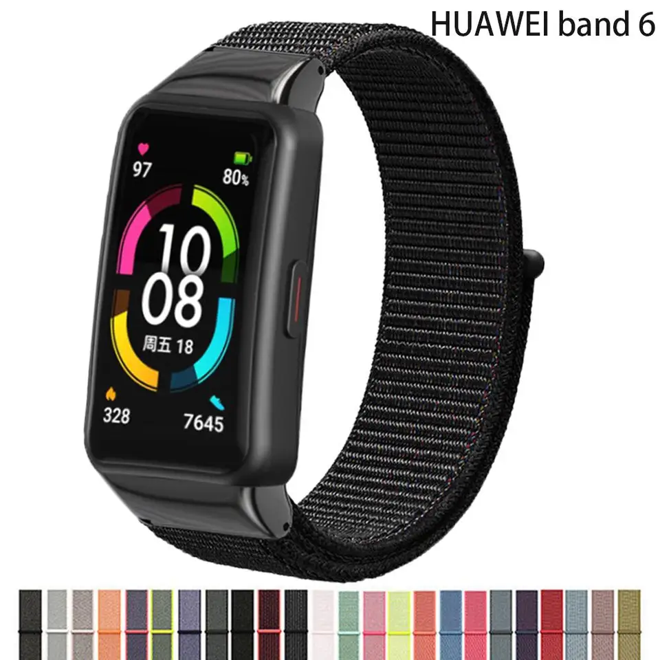 Nylonový náramok pre Huawei Band 6 Strap 6 Pro Correa Smartwatch Príslušenstvo Výmena pásu Breat Sport Honor Band 6 Strap